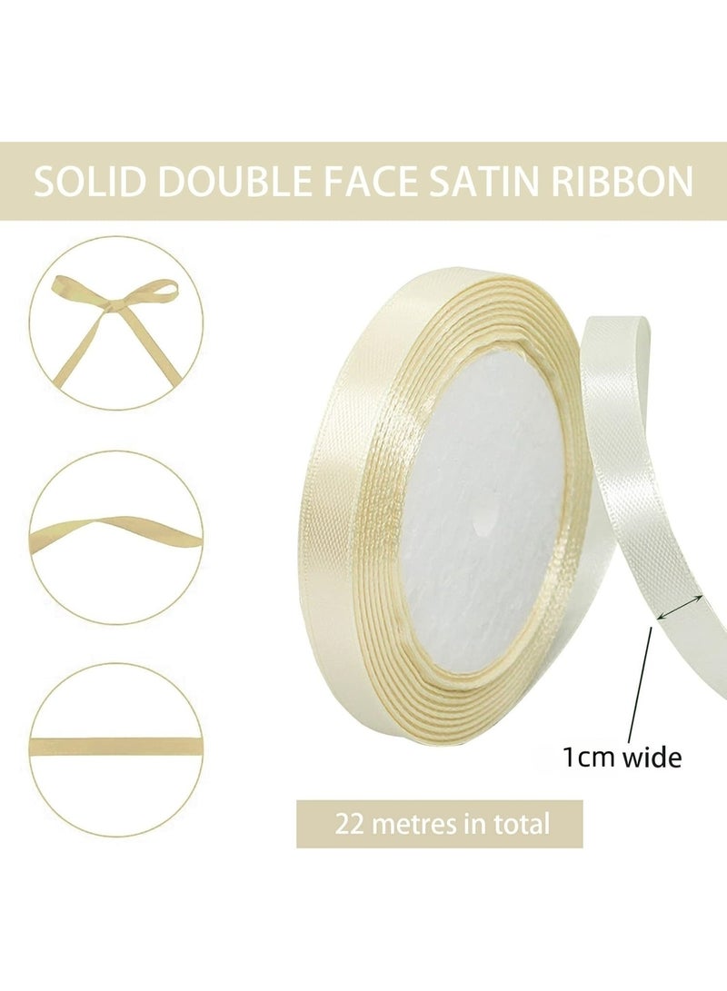 Generic 6 Rolls Satin Ribbon Assortment Set,6 Colors 10mm x 24yd Double Faced Polyester Ribbon for Gift Wrapping, Party Favors, Wedding Decorations, Bow Making, Bouquets, Handmade Hair Bows Making, Sewing Projects & Craft Supplies  - Image 2
