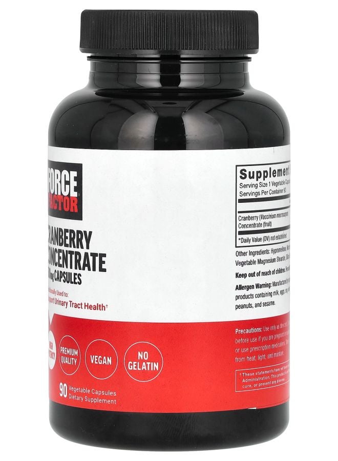 Force Factor Cranberry Concentrate 500 mg 90 Vegetable Capsules - Image 2