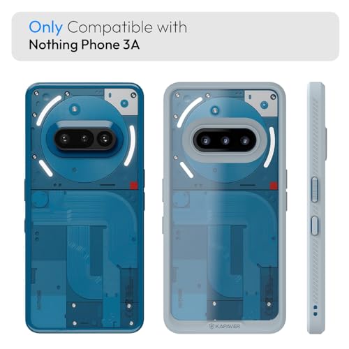KAPAVER Impulse Series Back Cover Case for Nothing Phone 3a (PC +TPU) (Impulse Gray Case + TG) - Image 2