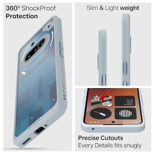 KAPAVER Impulse Series Back Cover Case for Nothing Phone 3a (PC +TPU) (Impulse Gray Case + TG) - Image 4