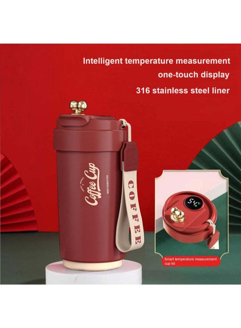 Hihonor Coffee cup, 450ml Insulated Travel Coffee Mug, Spill Proof Leak Proof Portable To Go Camping, Stainless Steel Coffee Tumbler Reusable Coffee Cups with Lids Thermos for Hot and Cold Drink (Dusk Black)  - Image 4