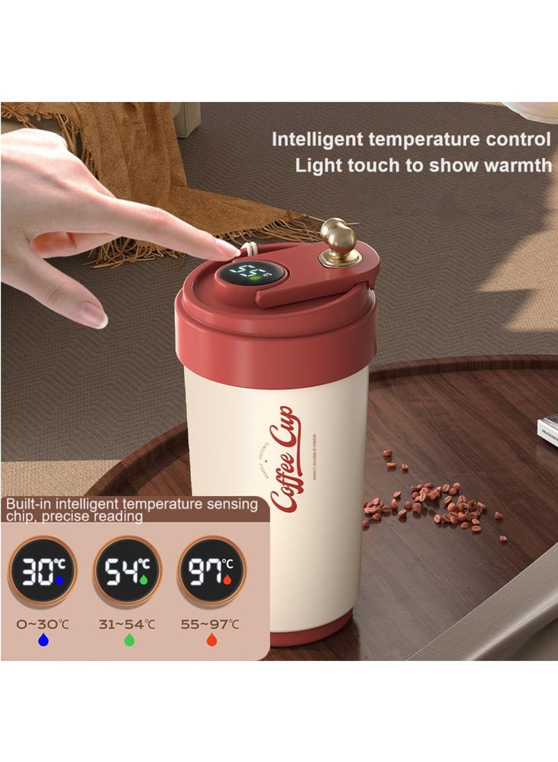 Hihonor Coffee cup, 450ml Insulated Travel Coffee Mug, Spill Proof Leak Proof Portable To Go Camping, Stainless Steel Coffee Tumbler Reusable Coffee Cups with Lids Thermos for Hot and Cold Drink (Dusk Black)  - Image 5