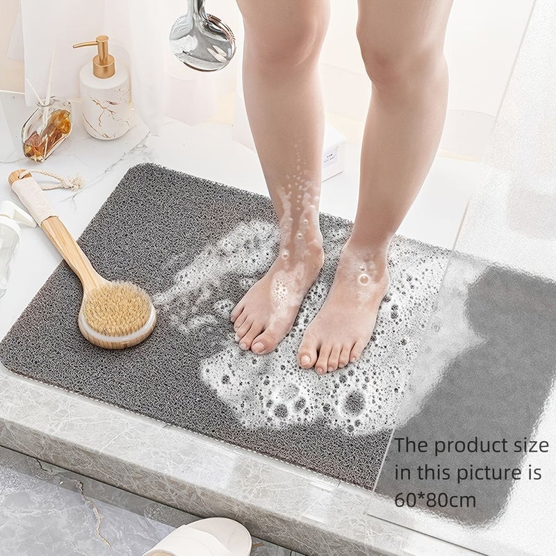 Bathroom Mat Non Slip Bathtub Mat With Drainage Tube Quick Drying Comfortable Shower Mat For Wet Areas Yellow 40x120cm - Image 2