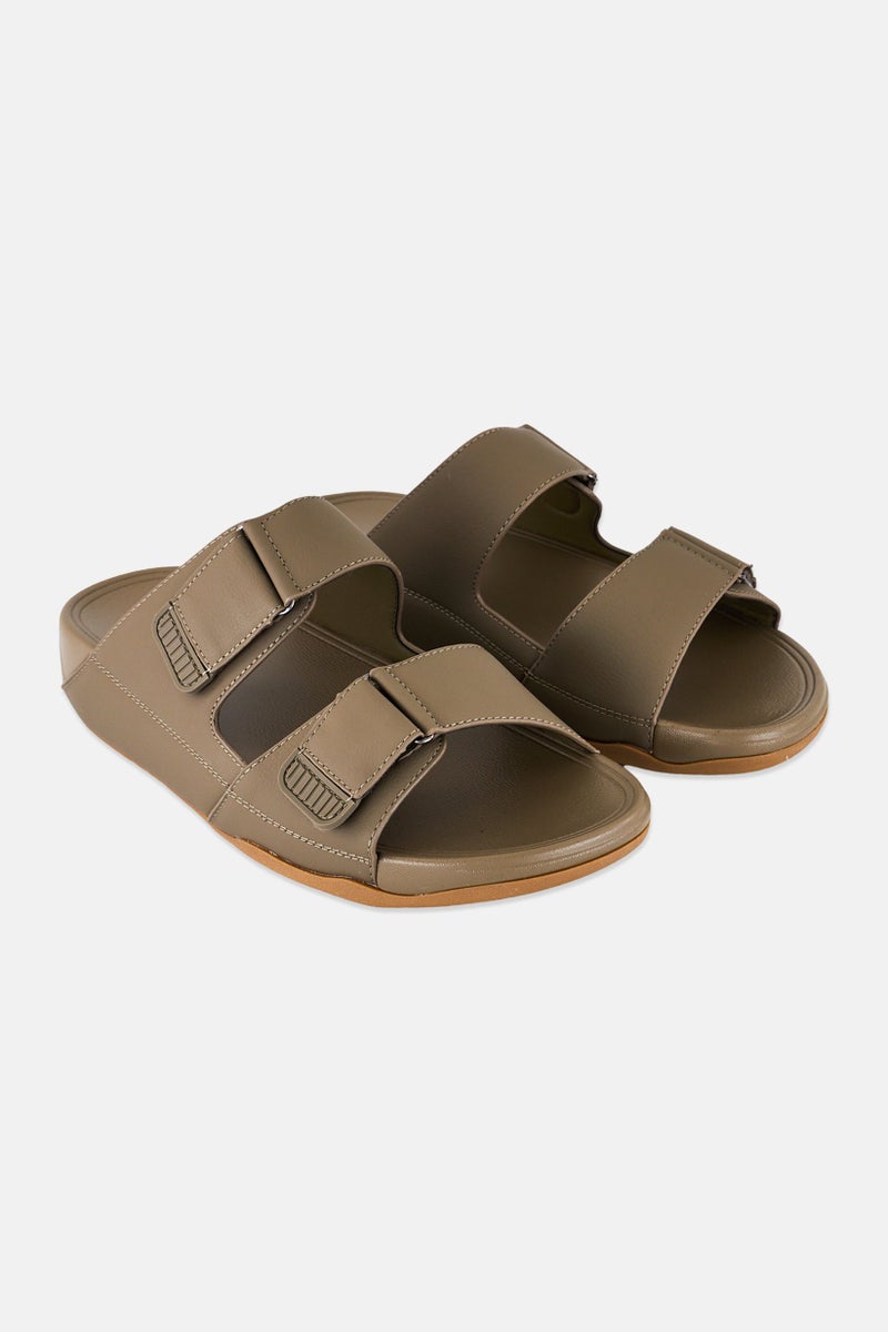 English Laundry Men 2 Strap Slip On Arabic Sandals, Olive  - Image 1