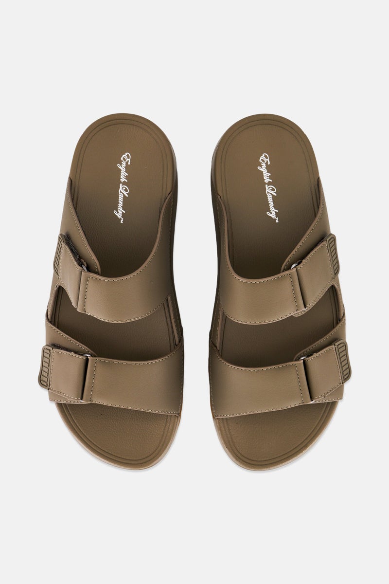 English Laundry Men 2 Strap Slip On Arabic Sandals, Olive  - Image 2