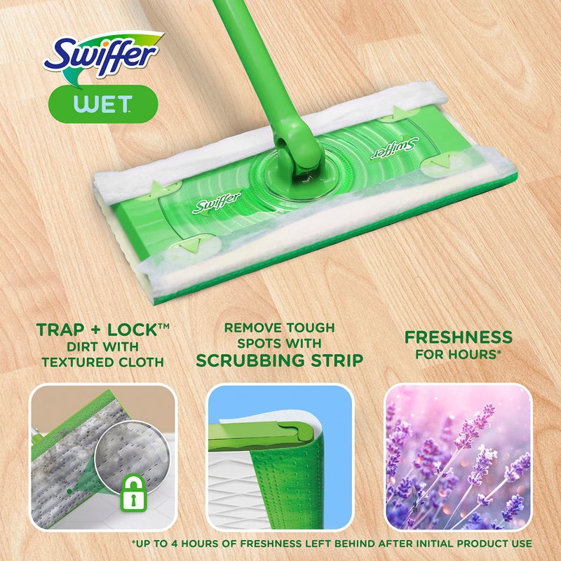 Swiffer إعادة تعبئة وسادات المسح الرطبة من سويفر لممسحة الأرضيات برائحة لافندر من فابريز، 12 قطعة (قد يختلف التعبئة) - Image 2
