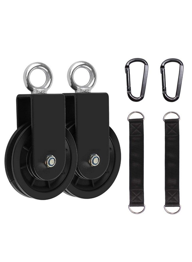 LFJ Cable Pulley With Swing Strap Carabiner Gym Pulley Wheel Set For Lat Pulley System Diy Pull Down Attachment,Ladder Lift,Home Gym Equipment (2) - Image 1