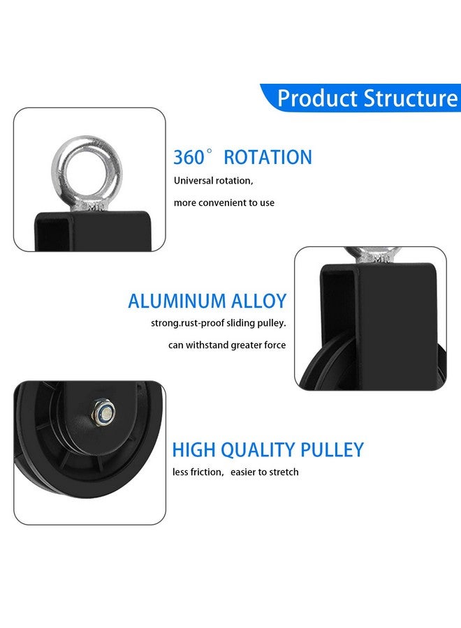 LFJ Cable Pulley With Swing Strap Carabiner Gym Pulley Wheel Set For Lat Pulley System Diy Pull Down Attachment,Ladder Lift,Home Gym Equipment (2) - Image 4