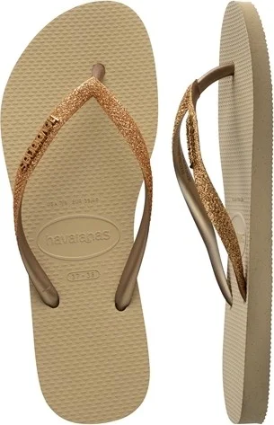 هافاياناس Slim Glitter II Women's Beige Flip-Flops 4146975-9177