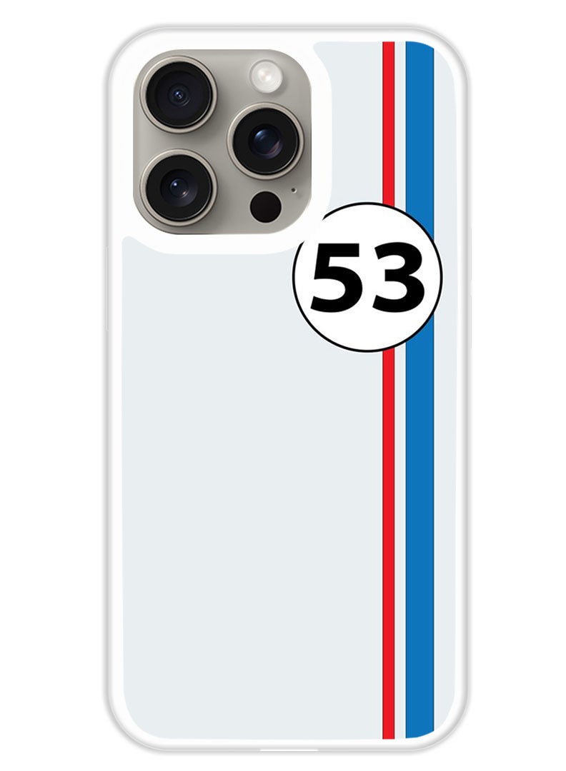 Theodor Protective Case Cover For APPLE IPHONE 15 Pro Red and blue stripes 53 (White Bumper) - Image 1