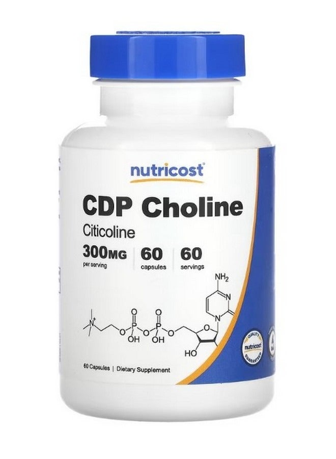 Cdp Choline Citicoline 300 Mg 60 Capsules - Image 1