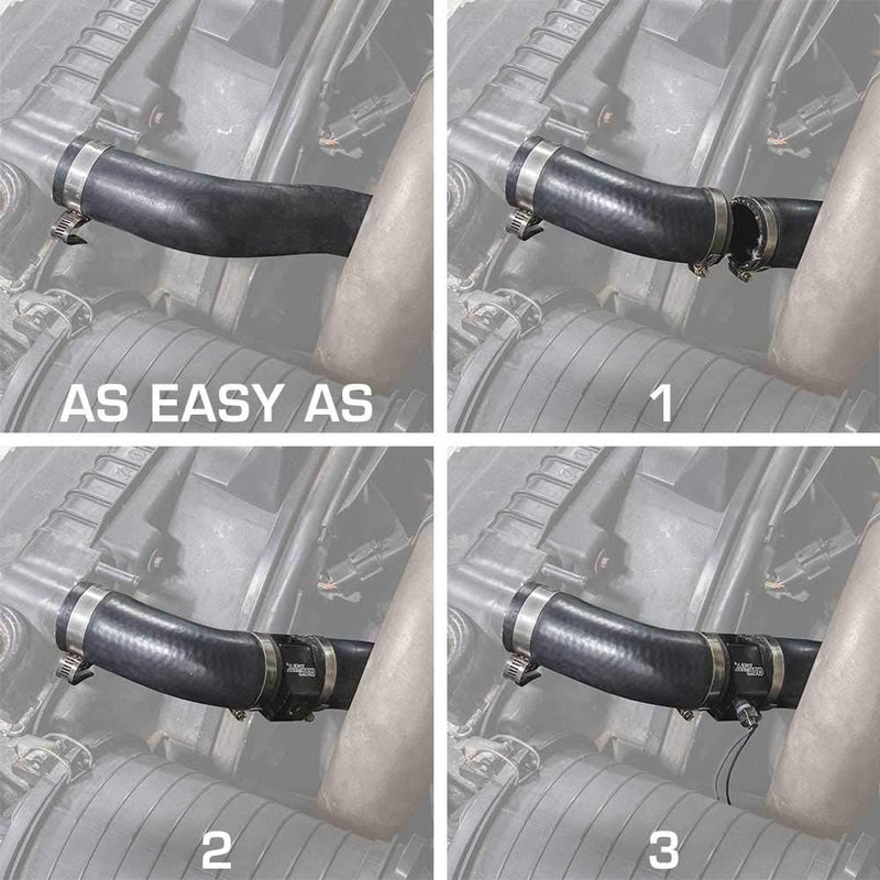 GlowShift 44mm 1-3/4" Radiator Hose Attachment Adapter for Water Coolant Temperature Gauge Sensor - Includes Hose Clamps - Image 3