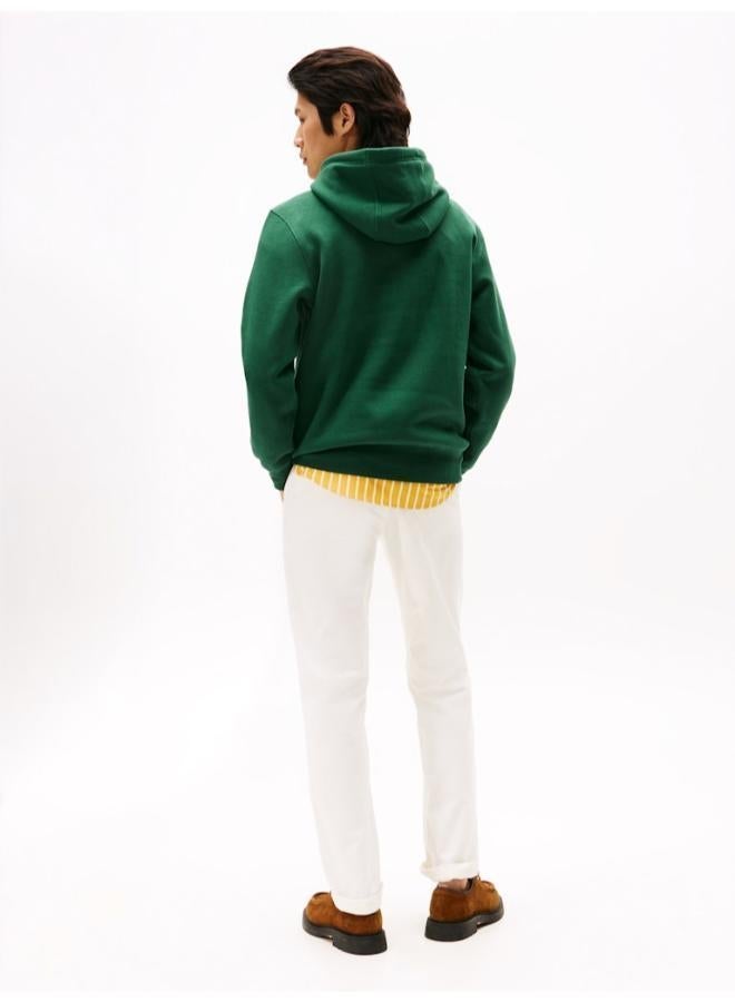 TOMMY HILFIGER Logo Insert Flex Fleece Drawstring Hoody - Image 2