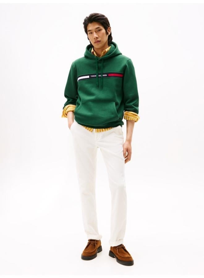 TOMMY HILFIGER Logo Insert Flex Fleece Drawstring Hoody - Image 4