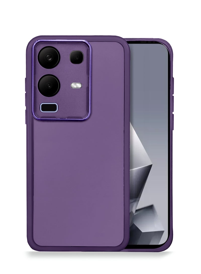 Wtech Infinix Note 50x 5G 2025 Soft Transparent TPU Camera Protection Silicone Ultra Thin Phone Stylish Electroplated Camera Border Back Case Cover - Eggplant Purple - Image 1