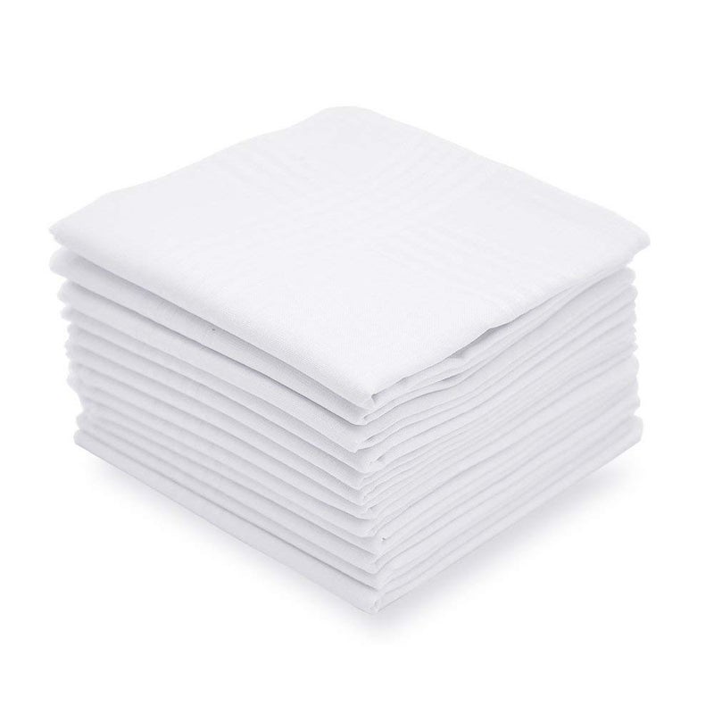 Selected Hanky Mens Handkerchiefs100 Soft CottonWhite Classic Hankie Pack of 12