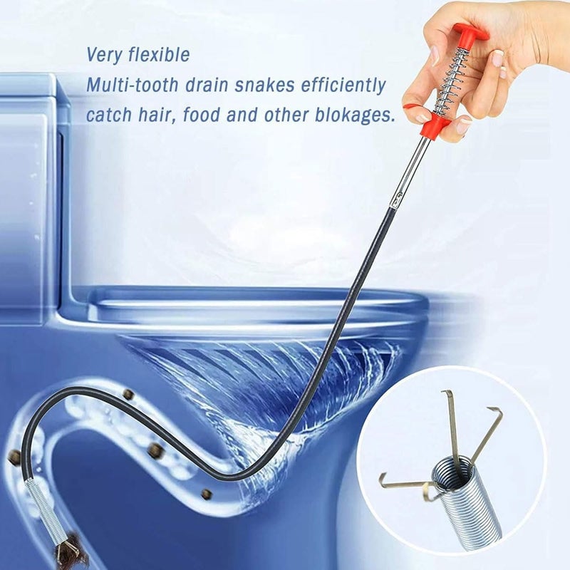 B.K.Jagan and Co B K Jagan & CO Hair Catching Claw Cleaning Stick Drain Plunger Unblocked Kitchen Bath Basin Hair Remover Tool Length 2Ft. (Pack of 2) - Image 5