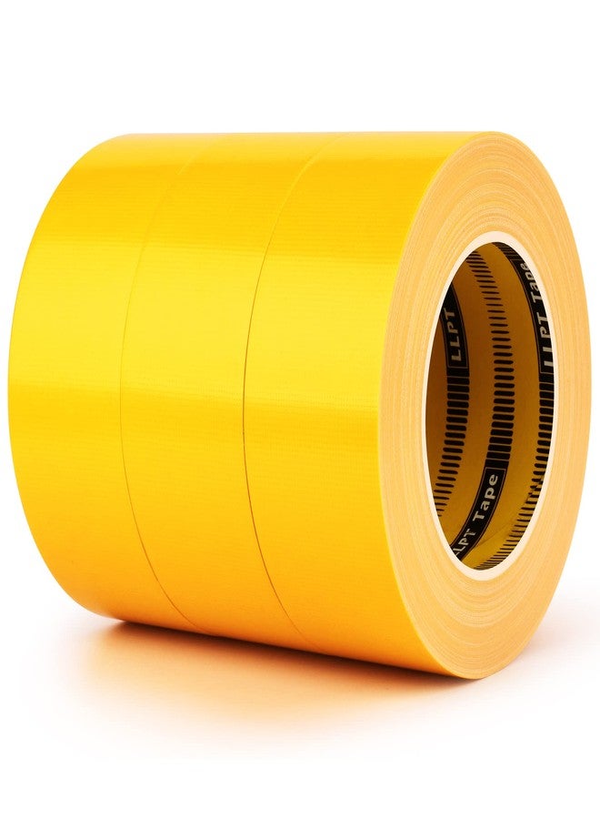 LLPT Duct Tape Industrial Grade 3 Pack 2” x 35 Yards Each Roll Easy to Tear Muti-Use Bulk Fabric Tape for School Home Office and Industrial Use Color Yellow (DT350YW) - Image 1