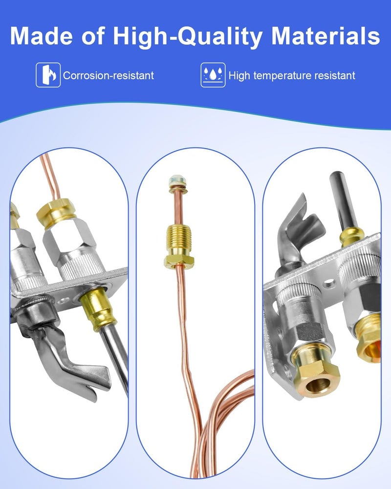 TIKSCIENCE Q314A4586 Pilot Burner with Thermocouple Assembly Fit for Honeywell TRC Q309 Q340 Q390 Q313 Thermopiles Replace Q314A-CSC Gas Furnace Thermocouple - Image 3