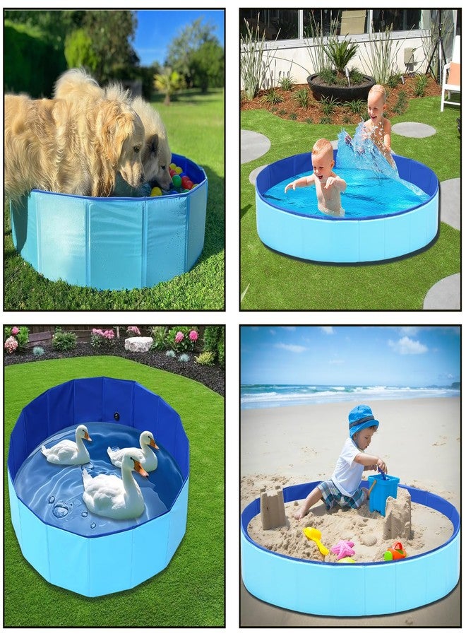 merrisport حوض سباحة كبير مُطوّر على شكل بطة مع سدادة تصريف، 39 × 12 بوصة، مصنوع من مادة PVC شديدة التحمل، مناسب للحيوانات الأليفة (الكلاب والقطط)، لون أزرق، قابل للطي والحمل، للاستخدام الداخلي والخارجي - Image 5