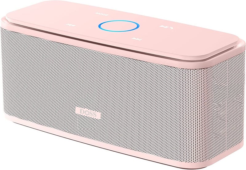 DOSS SoundBox Touch Wireless Bluetooth Speaker-12W HD Sound with Rich Bass, IPX5 Waterproof, 20H Playtime, Ideal Christmas & White Elephant Gift for Men, Women, Teens, Office, Home, Travel-Light Pink - Image 1