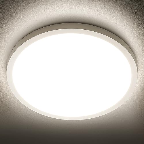 SunRider LED Flush Mount Ceiling Light Fixture, 4000K Neutral White, 2400LM, 12 Inch 24W Round Ceiling Lights, 240W Equiv. Panel Lamp, Non-Dimmable - Image 1