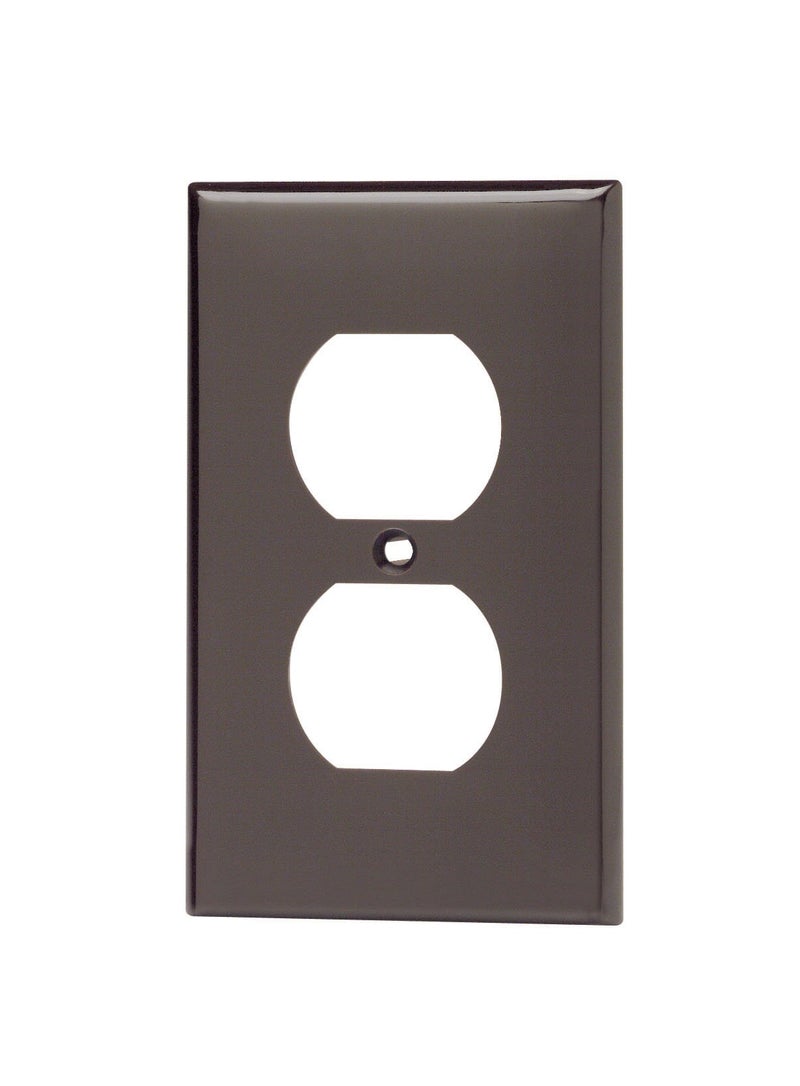 Leviton 1-Gang Duplex Device Receptacle Wallplate, Standard Size, Thermoplastic Nylon, Device Mount, 80703, Brown - Image 2