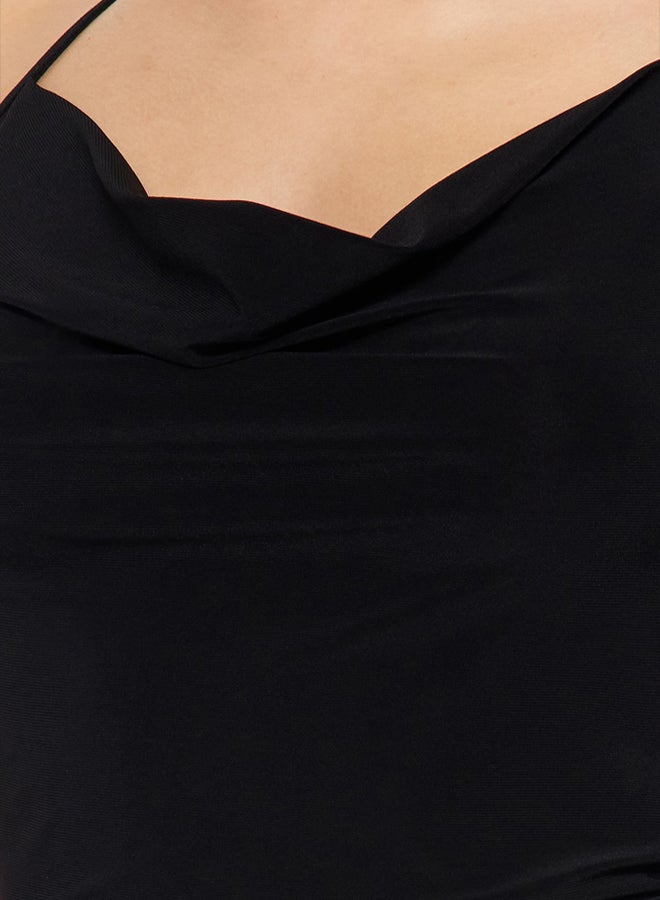 trendyol Black Loose Collar Knitted Bodysuit  - Image 5