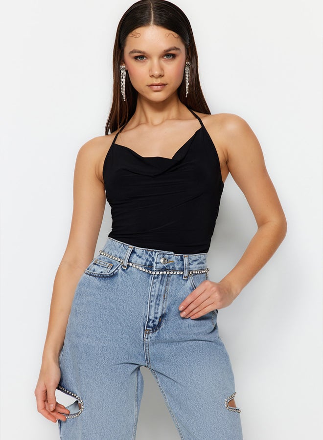 trendyol Black Loose Collar Knitted Bodysuit  - Image 1