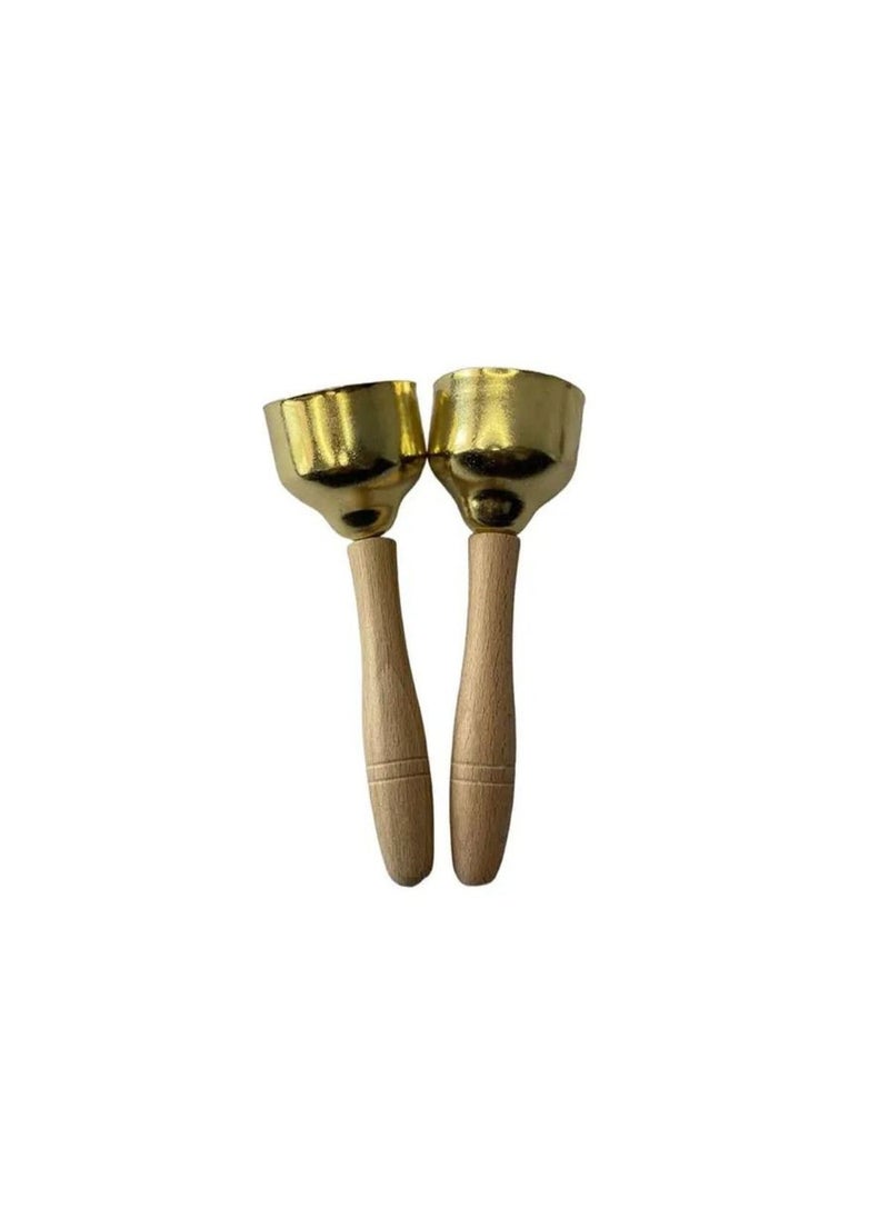 Megarya Kids Handbell, Solid Wooden Handle Hand Bell, School Bell, Multi-Purpose for Children Toy Firm For School Children Toy  - Image 3