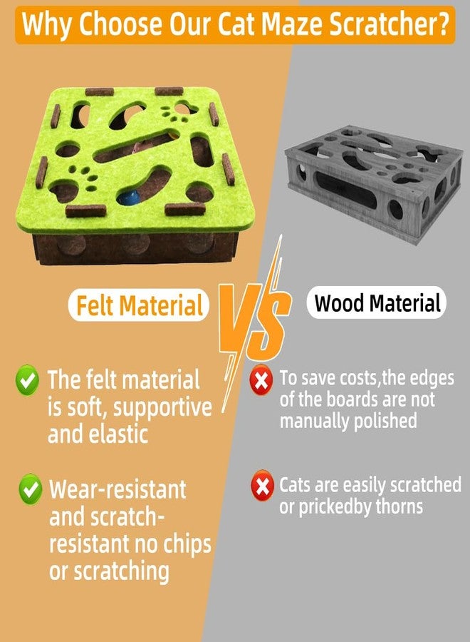 SEILETOO Cat Puzzle Box with A Chew Rope, Puzzle Toy for Kitten, Cat Nail File Scratcher Box, Bite & Scratch Resistant, for Scratching Hunting Mental - Image 3