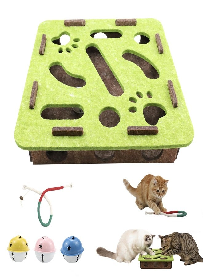 SEILETOO Cat Puzzle Box with A Chew Rope, Puzzle Toy for Kitten, Cat Nail File Scratcher Box, Bite & Scratch Resistant, for Scratching Hunting Mental - Image 1