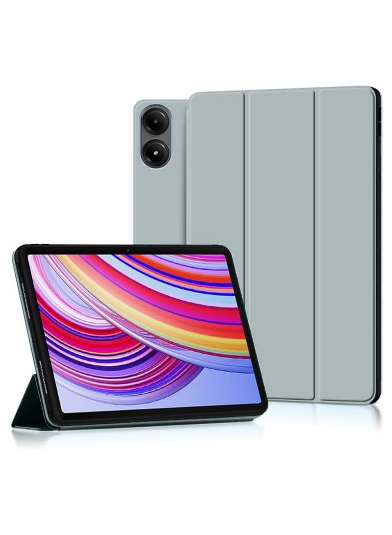 Techie Smart Folio Flip Trifold Back Case with Auto Wake/Sleep Function Cover for Xiaomi Redmi Pad Pro 12.1 / Poco Pad 12.1 2024 – Grey - Image 1
