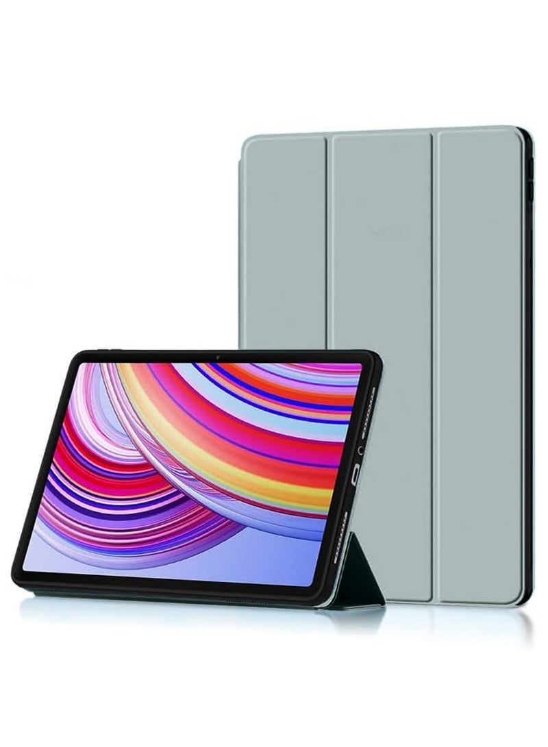 Techie Smart Folio Flip Trifold Back Case with Auto Wake/Sleep Function Cover for Xiaomi Redmi Pad Pro 12.1 / Poco Pad 12.1 2024 – Grey - Image 2