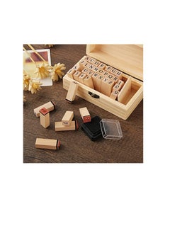 Excefore Alphabet Letter Number Stamps Set, Wooden Rubber Stamps Kit for DIY Craft Card and Photo Album  - Image 5