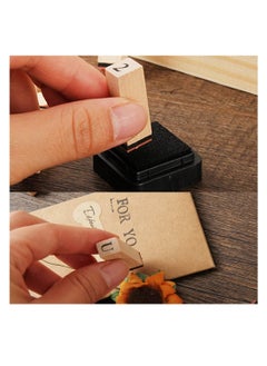 Excefore Alphabet Letter Number Stamps Set, Wooden Rubber Stamps Kit for DIY Craft Card and Photo Album  - Image 3