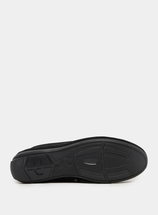 Styli Low Ankle Slip-on Loafers with Buckle Detail