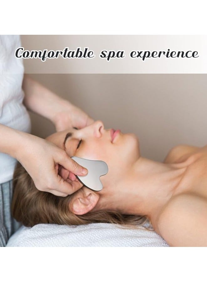 Loquat medical grade 304 stainless steel heart-shaped facial mask scraper+double head massage beauty scraper deep introduction/lifting and tightening/freezing point detumescence portable storage - Image 3