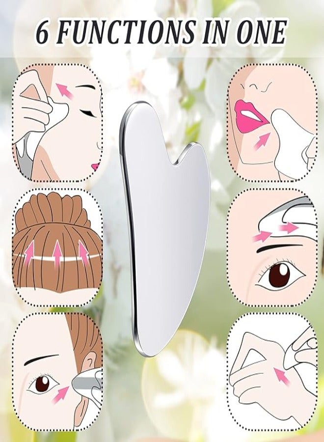 Loquat medical grade 304 stainless steel heart-shaped facial mask scraper+double head massage beauty scraper deep introduction/lifting and tightening/freezing point detumescence portable storage - Image 4