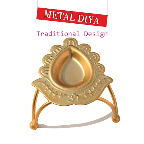 Pure Source India Metal Diya Stand with Three Leg Design for Home Decor, Festival, Special Occasions, Perfect for Weddings, Parties (3 inch) (Gold) - Image 4