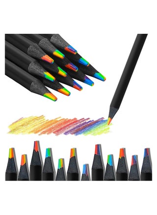 12Pcs 7 In 1 Black Wooden Rainbow Pencils Set Sketch Pre Sharpened Multicolored Pencils For Kids Multicolored Pencils For Art Drawing For Students With Classroom School - pzsku/Z41EFB6563F38820C27DDZ/45/_/1697781346/c3d80d42-3041-4f57-85ca-7d854e2bbc63