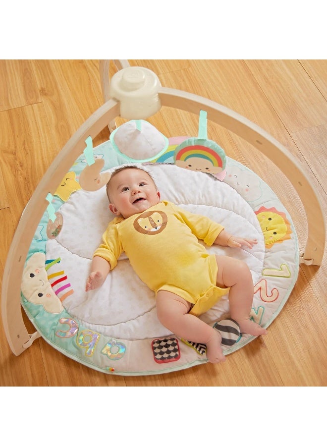 B. toys â€“ Wooden Baby Gym & Soft Play Mat with 5 Hanging Sensory Toys for Newborns â€“ Sunrise to Sunset Design â€“ Tummy Time & Motor Skills â€“ for Babies 0+ Months - Image 2