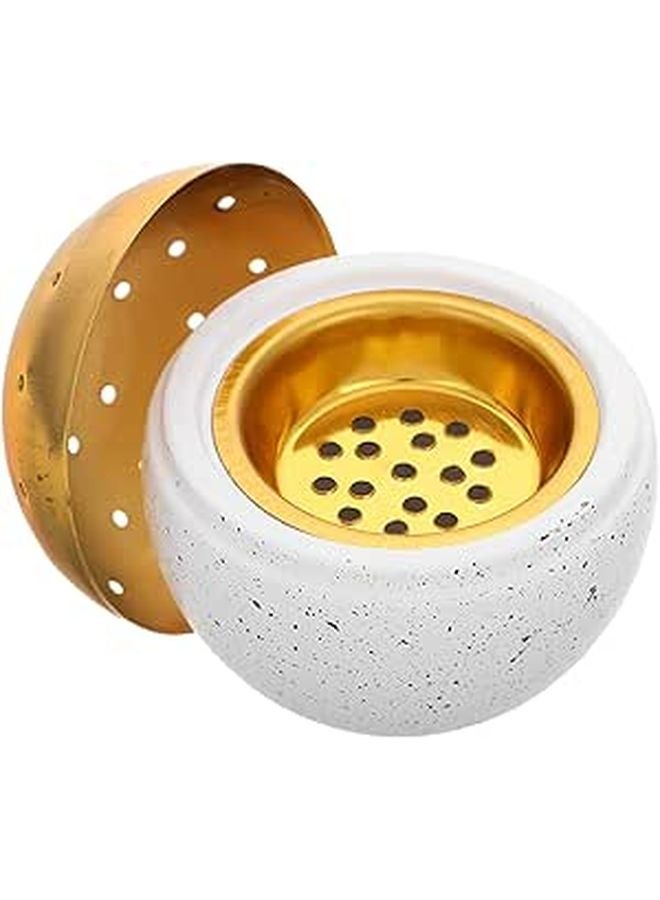 Handheld Cement Incense Burner For Sticks White Black Speckled Aromatherapy Home Decor - Image 1