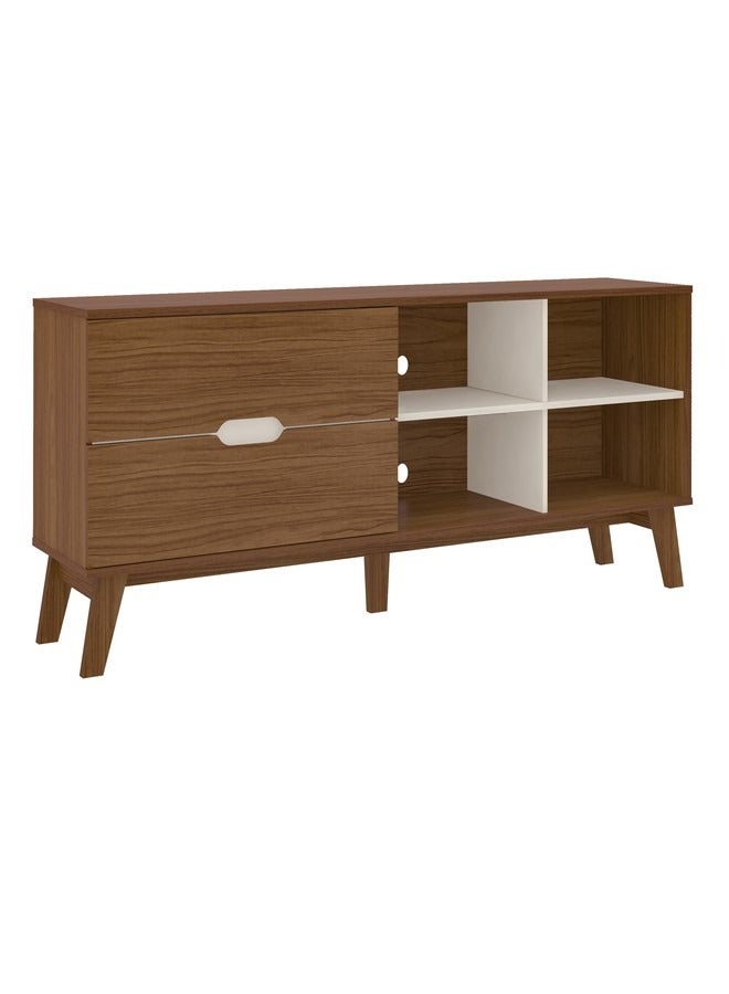 Pilati 75" TV Rack w/ Storage. 180x63.50x40 cm. Cedar/White Color - Image 2