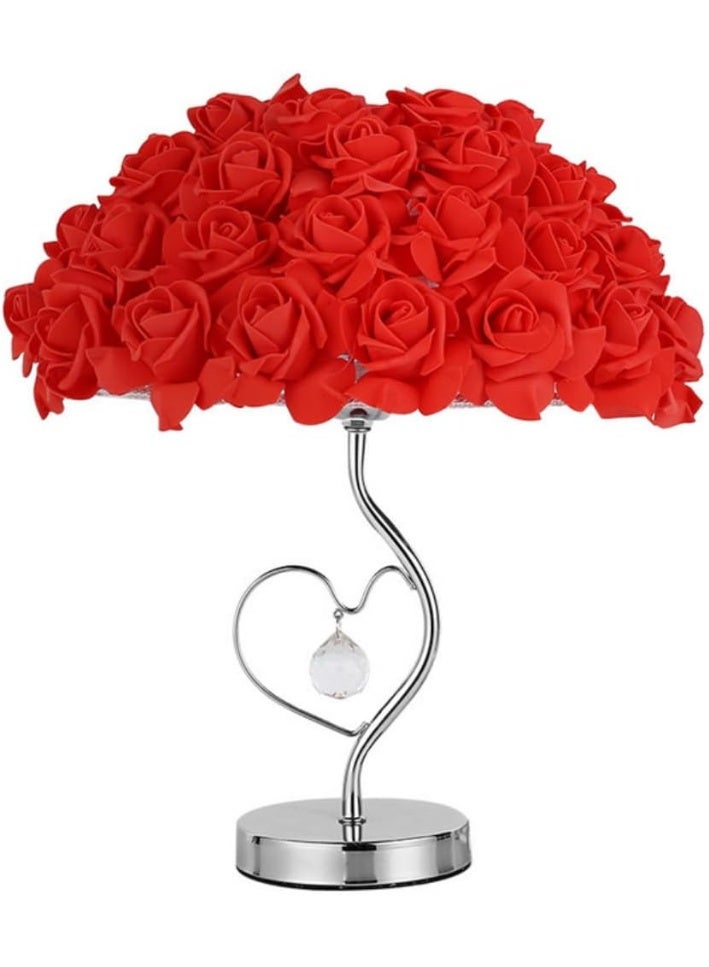 FEND Modern Colorful Rose LED Table Lamp Loving Heart Desk Light Bedroom Lighting Decor Red - Image 1