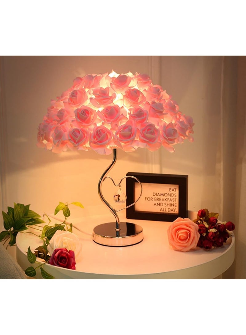 FEND Modern Colorful Rose LED Table Lamp Loving Heart Desk Light Bedroom Lighting Decor Red - Image 5