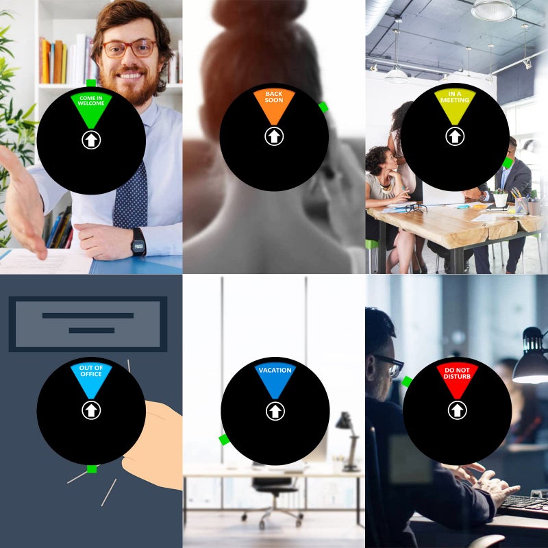 Blirik Office Door Sign,5 Inch,Do Not Disturb,Come in Welcome,Back Soon,In A Meeting,Out of Office,Vacation Logo,Magnetic Door Symbol for Conference Room, or Any Rooms That Need Privacy-Black - Image 5