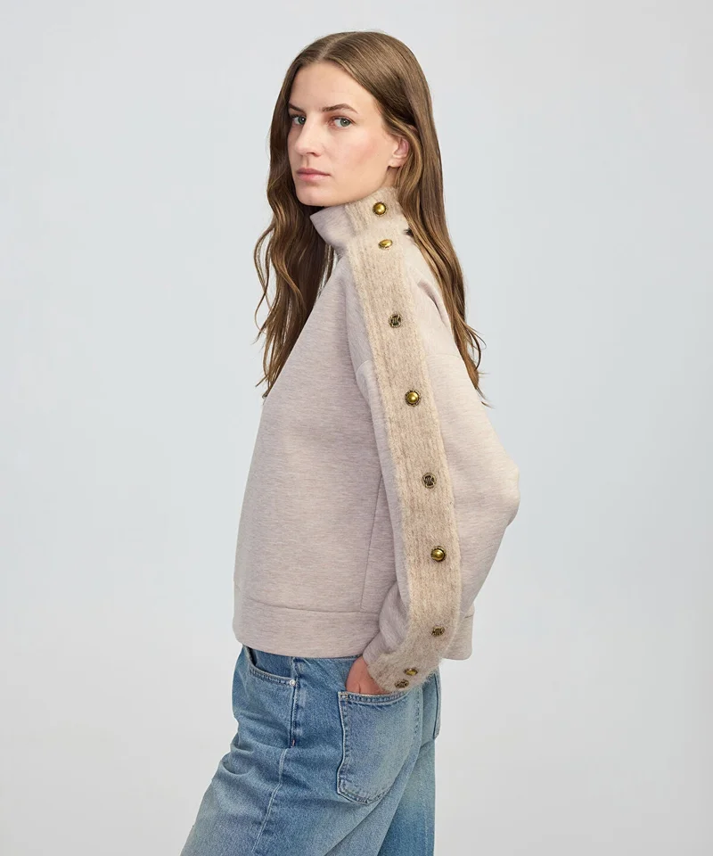 Ipekyol  Mixed High Neck Sweatshirt for Women | Best Price UAE