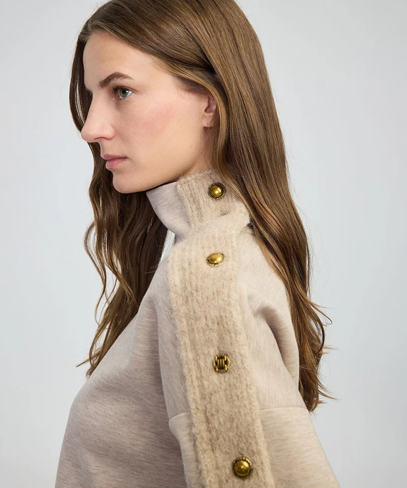 ابيكول Mixed High Neck Sweatshirt