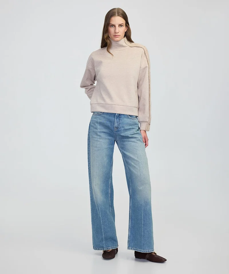 Ipekyol  Mixed High Neck Sweatshirt for Women | Best Price UAE